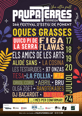 FESTIVAL PAUPATERRES de Tàrrega: Entrades 20 de juliol