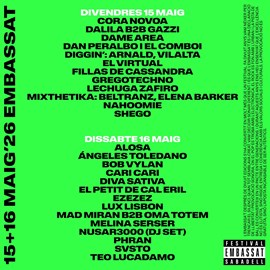 Festival Embassa't 2026 Entrada Divendres 15